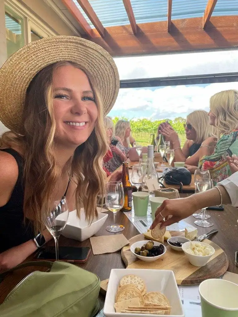 Friends on winery tour